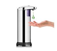 Domary Dispenser Automatico di Sapone Dispenser di Sapone per Mani Touchless in Acciaio Inossidabile da 280 Ml per Lavaggio a Mano con Uscita del Liquido Regolabile