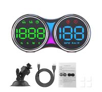 Domary Display Heads Up Universale per Auto con Allarme di velocità Eccessiva, Staffa Girevole a 360°, Luminosità Automatica, Plug And Play per Tutti i Veicoli