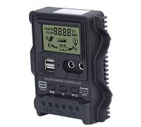 Domary Doppio Regolatore di Carica Solare USB con PWM e Display LCD 12V/24V | Custodia in ABS, Ricarica Industriale A 3 Fasi, Ritardo del Controllo della Luce, Protezione da Sovracor
