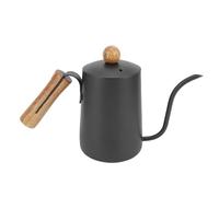 Domary Elegante Bollitore per caffè in Acciaio Inossidabile con Beccuccio Lungo e Coperchio con Manico in Legno per Versare la Birra