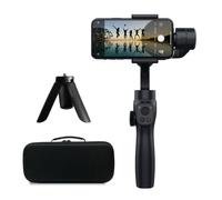 Domary FUNSNAP Stabilizzatore per Telefono a 3 Assi Stabilizzatore Cardanico per Smartphone Telefono Portatile Batteria 12H Anti-vibrazione Monitoraggio del Viso con (Insieme combinato)