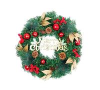 Domary Ghirlande Natalizie per Porte Artificiali da 19,7 Pollici con Luci LED Calde per Decorazioni Natalizie e Display Porte (40 cm)