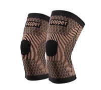 Domary Ginocchiere in Rame Ginocchiere Antiscivolo Supporto Sportivo per Ginocchio Maniche a Compressione con Fibra di Rame Traspirante e Impugnatura in Silicone per Alleviare Il (1 4)
