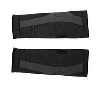 Domary Ginocchiere Lunghe al Rame con Onde Antiscivolo in Silicone - Supporto Compressivo Sportivo per Corsa, Ciclismo, Escursionismo, Basket e Lavoro - Realizzate in Nylon, Latti (Nera)