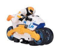 Domary Giocattolo per Moto Che Trasforma Acrobazie con Luci Musicali e | Costruzione in ABS, Alimentato a Batteria, Giocattolo Acrobatico Rotante per Bambini, Promuove la Coordinazione Occhio-mano
