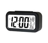 Domary Grande Sveglia Digitale LCD con Data, Temperatura e Snooze, (Nera)