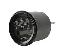Domary Indicatore di Livello Rotondo della Batteria 24V 10 LED per Carrello | Scocca in ABS, Display LED Multicolore a 10 Barre, Allarme Riserva di Energia 70%, relè di Blocco Sollevamento 80%,