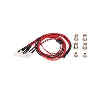Domary Kit 6 Luci LED 2 Bianche 2 Rosse Blu di Ricambio per Auto RC 1/10