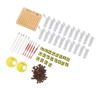 Domary Kit di Innesto per Allevamento di Regine in Plastica con 110 Tazze Cellule, 20 Gabbie a Rulli per Capelli e 5 Strumenti Innesto la Produzione Regine Apicolt