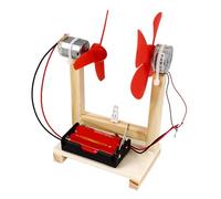 Domary Kit Fai da Te Giocattolo Generatore Eolico 1,5 V, Modello di Esperimento di Scienze Educative con Materiali in Legno, per abilità Pratiche dei Bambini