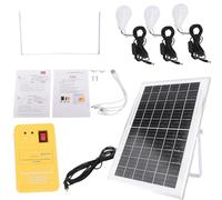 Domary Kit Generatore di Pannelli Solari Efficiente per Casa/esterno con Torcia a LED per Campeggio, 3 Lampadine a LED