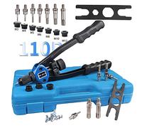 Domary Kit Rivettatrice Manuale, Set di Strumenti per Rivettatura Professionale da 110 Pezzi con Impugnatura Ergonomica e Teste a Rapido, per la Lavorazione della Lamiera e