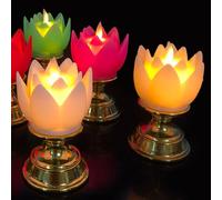 Domary Lampada a LED con Ondeggiante, Luce Realistica di Buddha per | Luce Morbida e Calda per la Meditazione, Plastica con Componenti Elettronici, Batterie AAA Richieste Non Incluse,
