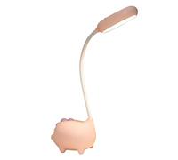 Domary Lampada da Scrivania a LED Ricarica USB Lampada da Lettura Tavolo Piccola e Carina per la Cura degli Occhi per la Sala Studio dei Dormitori sul Comodino (Rosa)