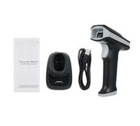 Domary Lettore di Codici QR 2D per Scanner di Codici a Barre Wireless con Display e Ricarica per Inventario, Biblioteca, Magazzino, Supermercato