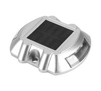 Domary Luce da Percorso in Alluminio Pressofuso a Energia Solare a 6 LED con Pannello Solare, Accensione Automatica IP68 per la Sicurezza Stradale del Vialetto, Distanza di Vision (Lampo Bianco)