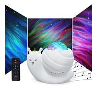 Domary Luce Notturna con Proiettore Stellare, Lampada Snail con | Musica Rilassante per la Camera da Letto, luminosità del Telecomando, Effetto Boreale, Regalo Creativo per Tutte le età