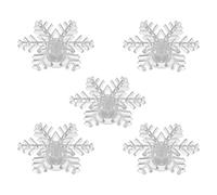 Domary Luci per Finestre con Fiocchi di, Luci Colorate con Fiocchi di a LED, Decorative Natalizie da 5 Pezzi per Finestre, Superfici Lisce, Dimensioni 9,5 Cm, Funzionamento a Batteria (Colorato)