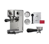 Domary Macchina da caffè da 20 Bar, Macchina Semiautomatica in Acciaio Inossidabile 1,3 Litri con Bacchetta Vapore a Temperatura Regolabile con Display Digitale, per Uso Domest (Spina Europea 220 V)