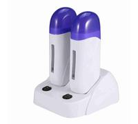 Domary Macchina per Depilazione a Rullo Scaldacera con Coperchio Trasparente Rullo per Ceretta Depilazione del Corpo Riscaldante Cera a Cartuccia (Biposto standard europeo)