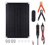Domary Mantenitore Caricabatteria Solare da 20 W per Auto | Kit di Ricarica di Mantenimento Monocristallino, Doppia Uscita 12V/5V per Motoscafi, Controller PWM con Indicatore LED