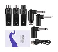 Domary Microfonico Wireless 2.4G Trasmettitore e Ricevitore XLR di Livello Professionale Kit Microfono Wireless Ricaricabile per Spettacoli Dal Vivo e Registrazione (2 Trasmettitori 1 Ricevitore)