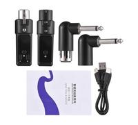 Domary Microfonico Wireless 2.4G Trasmettitore e Ricevitore XLR di Livello Professionale Kit Microfono Wireless Ricaricabile per Spettacoli Dal Vivo e Registrazione (1 trasmettitore 1 ricevitore)