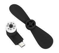 Domary Mini Ventola USB Piccola Ventola Ultra Silenziosa per Smartphone OTG con Lama in TPE a Basso Consumo Energetico (Nera)