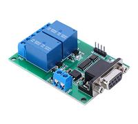Domary Modulo relè Porta Seriale a 2, Scheda Interruttori di Controllo | Relè A 2 Vie 12 V 10 A con Espansione IO, Filtro Condensatore per stabilità, Compatibile con Software di Debug Seriale