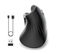 Domary Mouse Wireless Mouse Ergonomico Senza Fili Verticale Interruttore Silenzioso 7200 DPI Ottico Regolabile 6 Tasti ABS Impugnatura Comoda con USB Plug and Play per (Ricaricabile)