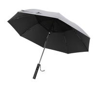 Domary Ombrello Portatile con Ventola USB Ricaricabile UPF50+ Ombrello da Sole e Pioggia da Viaggio Pieghevole con Ventola di Raffreddamento per attività Estive Calde all (Interni Neri)