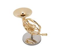 Domary Ornamento in Corno Francese in Miniatura, Modello Ottone Dorato con