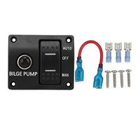 Domary Pannello Interruttori Pompa di Sentina 12V 24V 15A con Portafusibile Integrato e Interruttore Automatico per Yacht da Barca