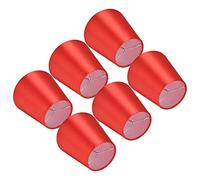 Domary Paralume in Tessuto E14 Set da 6 Pezzi Paralume per Lampada da Tavolo con Struttura in Ferro per Lampada Soffitto Tavolo con Trasmissione di Luce (Grande PX150 Rosso)