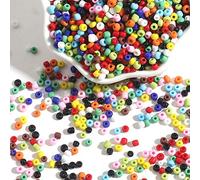 Domary Perline Rotonde Multicolori da 2 Mm, 1000 Pezzi Ideali per il Fai da Te, ABS Inodore per Braccialetti e Vari Progetti Artistici, Portatili e Leggere