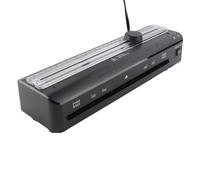 Domary Plastificatrice Compatta A4 con Taglierina Graduata per Menu | Filo Riscaldante Al Quarzo, Laminazione a Freddo e a Caldo, velocità 320 Mm/min, Preriscaldamento 1-3 Minuti, Rumore ≤ 55