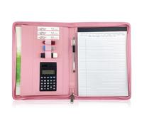 Domary Portafoglio in Pelle PU con Chiusura a Cerniera per Documenti A4 e | Organizzatore di Portfolio Aziendale, 10x13,9 Pollici, Adatto a Quaderni Formato Lettera, Portapenne, Cartella Curriculum