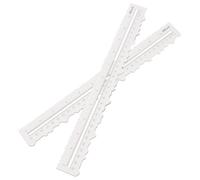 Domary Righello per Strappare la Carta in Acciaio da 30 Cm e 11 Pollici con 2 Forme Uniche per Realizzare Cartoline Fai da Te, Scrapbooking, Disegno e Misurazione