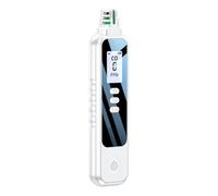 Domary Rilevatore di CO Portatile Tester per Schermo LCD da 1,1 Pollici con Allarme Sonoro e Luminoso Promemoria Batteria Scarica per Uso Interno in Auto da Cucina Domestica (Bianco)