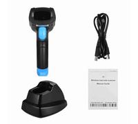 Domary Scanner di Codici a Barre 1D Wireless con Base di Ricarica USB 2.4G a Lungo Raggio 100 M per Inventario Magazzino al Dettaglio del Supermercato (Nera)