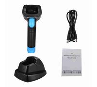 Domary Scanner di Codici a Barre 1D Wireless con Base di Ricarica USB 2.4G a Lungo Raggio 100 M per Inventario Magazzino al Dettaglio del Supermercato (Nera)