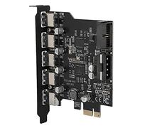 Domary Scheda di Espansione USB 3.0 da PCI-E a 5 Porte, Adattatore Ad Alta velocità per PC Desktop e Giochi, Supporta UASP per un Trasferimento Dati più Rapido