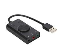 Domary Scheda USB SC2 con Adattatore a 3 Porte, Jack per Cuffie Combinato e
