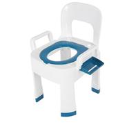 Domary Sedia Toilette Pieghevole e Tozza con Braccioli Allargati per | Materiale PP, Cuscinetti Antiscivolo, Uso Sedia Doccia, capacità di Peso di 330 Libbre, Sgabello Bagno