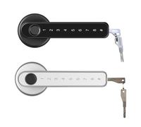 Domary Serratura a Leva per Porta con Impronta Digitale Intelligente Senza Chiave per la Sicurezza Dell'ufficio della Camera da Letto di Casa (Nera)