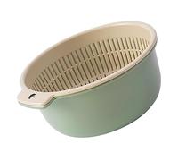 Domary Set di Ciotole per Colino a Doppio Strato per Cestello Il Lavaggio | Plastica Addensata, Resistente e Robusta, Dimensioni 6,3x5,5x2,8 Pollici, Separazione a Doppio Strato, Filtro da per