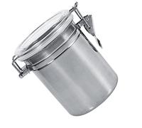 Domary Set di Contenitori da in Acciaio Inossidabile di 4 Dimensioni con Coperchi Trasparenti e Chiusura per Conservare Zucchero, tè, Chicchi caffè e (Grandi Dimensioni)