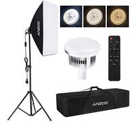 Domary Set di Illuminazione Softbox per Fotografia da Studio Kit di Luci LED Bicolore per la Registrazione Video Casa/studio Streaming Live Fotografia Ritratto Trucco (Spina europea)