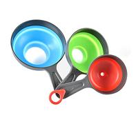 Domary Set di Imbuti Pieghevoli in Silicone da 3 Pezzi, Imbuto da a Bocca | Manico Staccabile per Riporlo Facilmente, Silicone Alimentare Esente, Imbuto per Marmellata per Conserve, Adatto a