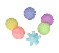 Domary Set di Palline Sensoriali Testurizzate Colorate per Neonati 6 Pezzi Morbidi Giocattoli Elastici per Bambini la Casa e la Spiaggia (Colore caldo)